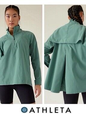 Athleta Teal Green Half-Zip Utility Jacket